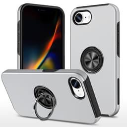 Til iPhone 16e Max Finger Ring Kickstand Hybrid Taske