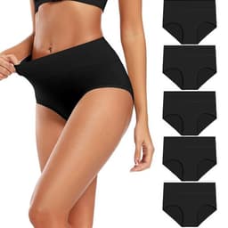 Trosor med hög midja (5-pack) Svart L