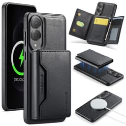 SKALO Samsung S25 Edge MAGKING K2 PU-Læder Cover Magnetisk Pung - Sort
