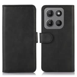 SKALO Motorola Moto G05 Premium Lompakkokotelo - Musta