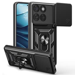 SKALO Motorola Edge 60 Armor Metallring Kameraslider Cover - Sort