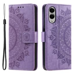 SKALO Samsung S25 Edge Mandala Lompakkokotelo - Violetti