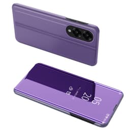 SKALO Samsung S25 Edge Clear View Lompakkokotelo - Violetti-Sininen