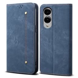 SKALO Samsung S25 Edge Jeans Lompakkokotelo - Sininen