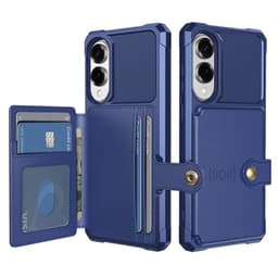 SKALO Samsung S25 Edge Stødresistent Cover med Pung- Blå