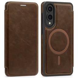 SKALO Samsung S25 Edge Slim Plånboksfodral - Mörkbrun