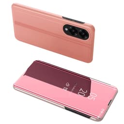 SKALO Samsung S25 Edge Clear View Flip Cover - Rosa guld