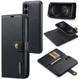 DG MING Samsung S25 Edge 2-in-1 Magneetti Lompakkokotelo - Musta
