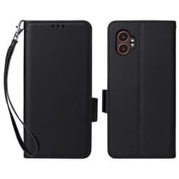 SKALO Samsung XCover7 Pro Litsi Tekstuurikotelo Lompakkokotelo - Musta