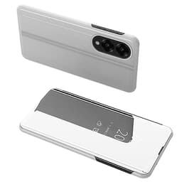 SKALO Samsung S25 Edge Clear View Flip Cover - Sølv