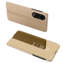 SKALO Samsung S25 Edge Clear View Flip Cover - Guld