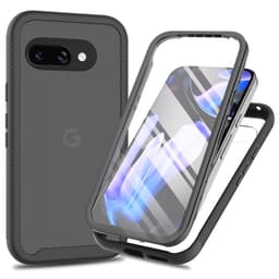 SKALO Google Pixel 9a Shockproof Clear Hybrid+Näytönsuoja Suojakuori - Musta