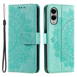 SKALO Samsung S25 Edge Mandala Flip Cover - Turkis