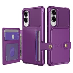 SKALO Samsung S25 Edge Iskunkestävä kotelo Lompakolla - Violetti