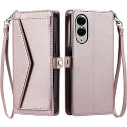 SKALO Samsung S25 Edge PU-Læder Kuvert Flip Cover - Rosa guld