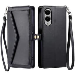 SKALO Samsung S25 Edge PU-Läder Envelope Plånboksfodral - Svart