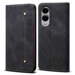 SKALO Samsung S25 Edge Jeans Flip Cover - Sort