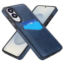 SKALO Samsung S25 Edge PU-Nahkainen Korttikotelo Suojakuori - Sininen