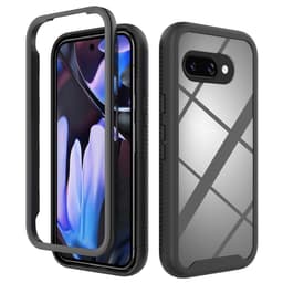 SKALO Google Pixel 9a Shockproof Clear Hybrid+Näytönsuoja Suojakuori - Musta