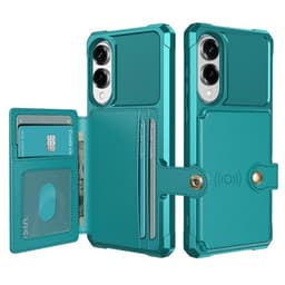 SKALO Samsung S25 Edge Stødresistent Cover med Pung- Turkis