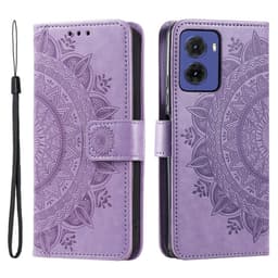 SKALO Motorola Moto G05 Mandala Lompakkokotelo - Violetti