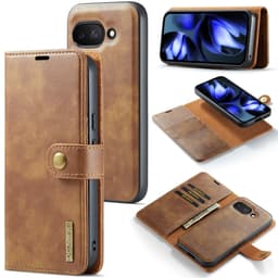 DG MING Google Pixel 9a 2-i-1 Magnet Flip Cover - Brun