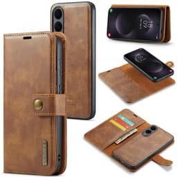 DG MING Samsung S25 Edge 2-i-1 Magnet Flip Cover - Brun
