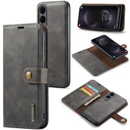 DG MING Samsung S25 Edge 2-i-1 Magnet Plånboksfodral - Grå