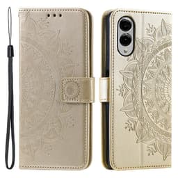 SKALO Samsung S25 Edge Mandala Lompakkokotelo - Kulta
