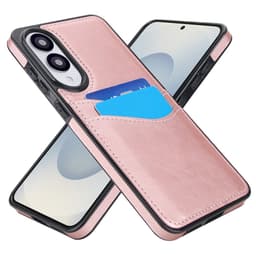 SKALO Samsung S25 Edge PU-Læder Kortholder Cover - Rosa guld