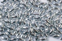 Risformade plastpärlor 3x6 500g, Silver