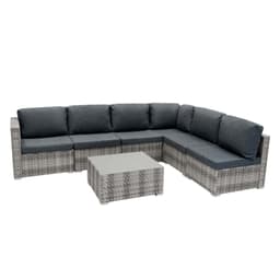 Marielle Rattan Modulaarinen 7-osainen huonekalusetti - harmaa