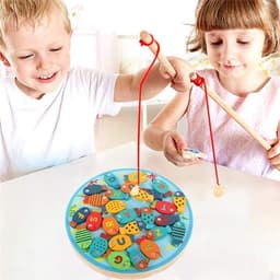 Magnetiskt Fiskspel i trä