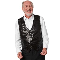 Paillet vest herrer - sort,S