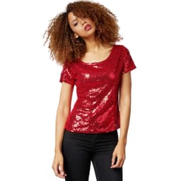 Paillet T-shirt - bordeaux,XXL