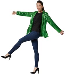 Paillet jakke kvinde - grøn,XL