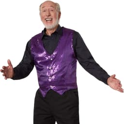 Paillet vest herrer - lilla,XXL