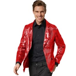 Paillet jakke herrer - rød,XL