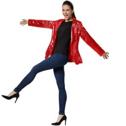 Paillet jakke kvinde - rød,XL