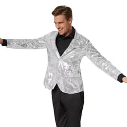 tectake Herrjacka med paljetter silver