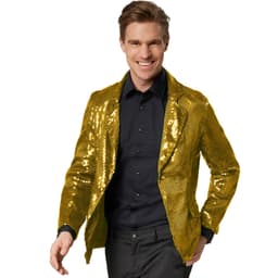 Paillet jakke herrer - guld,L
