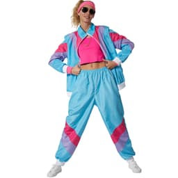 Damdräkt retro 80-,90-tal träningsoverall set