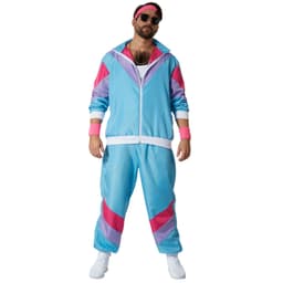 tectake Maskeraddräkt träningsoverall retro 80- och 90-tal herr S, flerfärgad