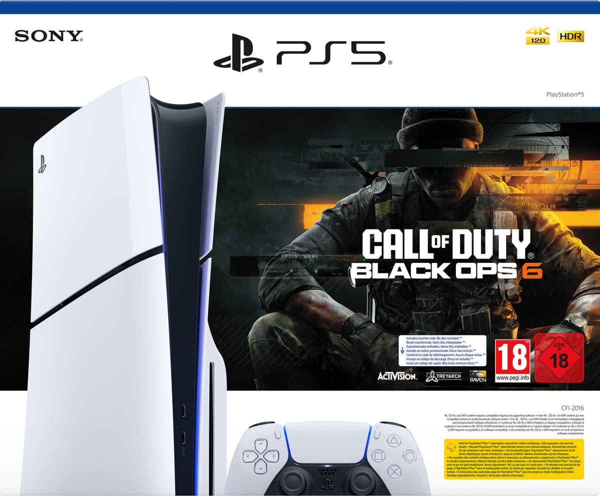 PlayStation 5 Slim Disc Edition spillkonsoll (CoD Black Ops 6-pakke ...