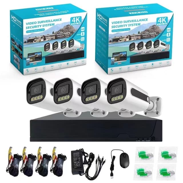 4-kanalig DVR-kit Övervakningskamera HD-säkerhet CCTV-system för utomhusbruk