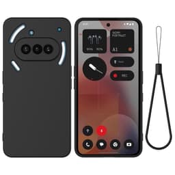 For Nothing Phone (3a) Flytende Silikondeksel Bakdeksel med Håndrem