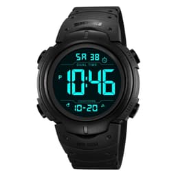 SKMEI digital elektronisk armbåndsur klokke dobbel tid - svart