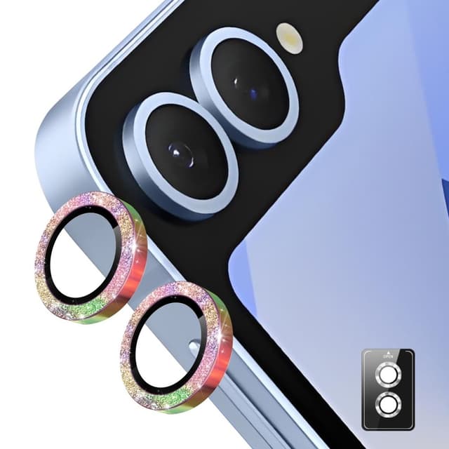 ENKAY Kamera Lins Skydd till Samsung Galaxy Z Flip7 Härdat glas Glitter