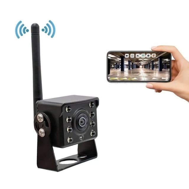 Nattseende vidvinkel WiFi-kamera Vattentät backkamera trådlös för säker körning