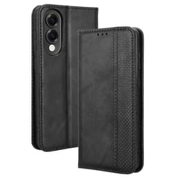 Til Samsung Galaxy S25 Edge Stand Phone Case Fuld Protection Pung Cover - Sort